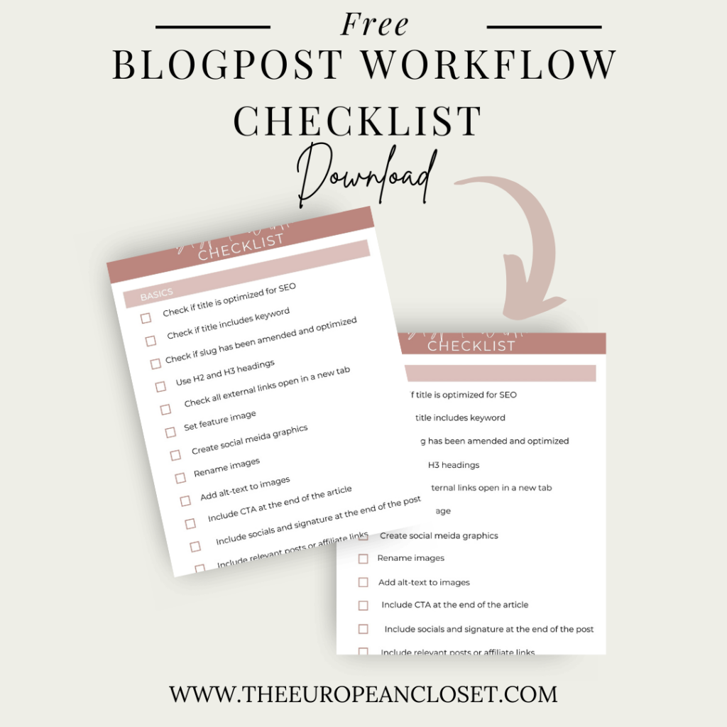 Having a workflow is what keeps me sane. Having a list I can follow so that I don't miss anything is really important for my blog and for my life. Grab the free blogpost workflow here!
