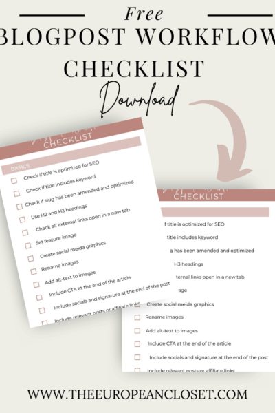 Having a workflow is what keeps me sane. Having a list I can follow so that I don't miss anything is really important for my blog and for my life. Grab the free blogpost workflow here!