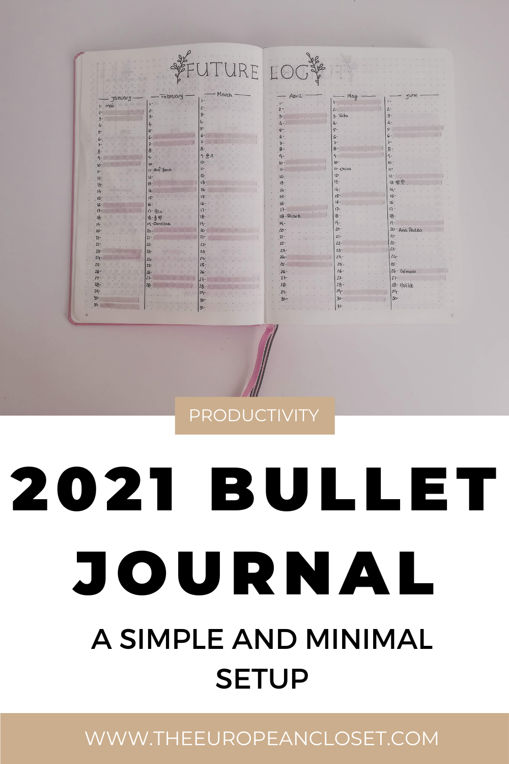 2021 bullet journal setup the european closet by rita valente 2