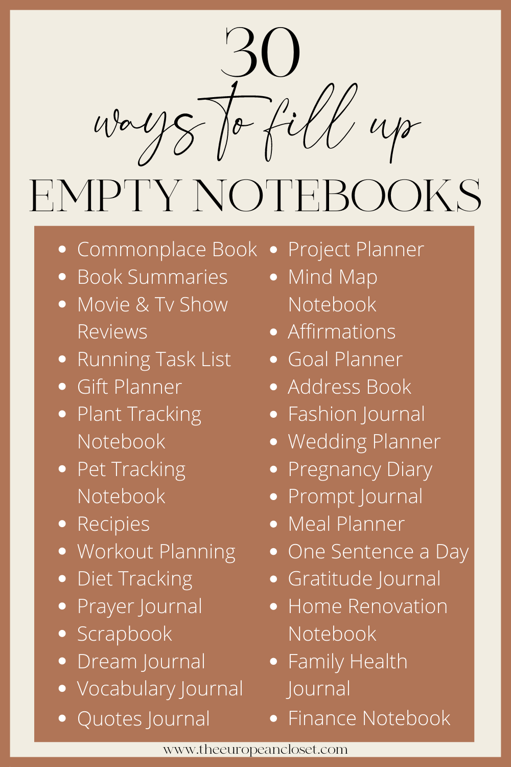 Looking for new ways to fill up your empty notebooks? Look no further. Here are 30 fun ways you can fill up your journals today!