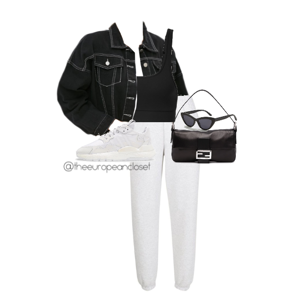 sporty outfit with white sneakers