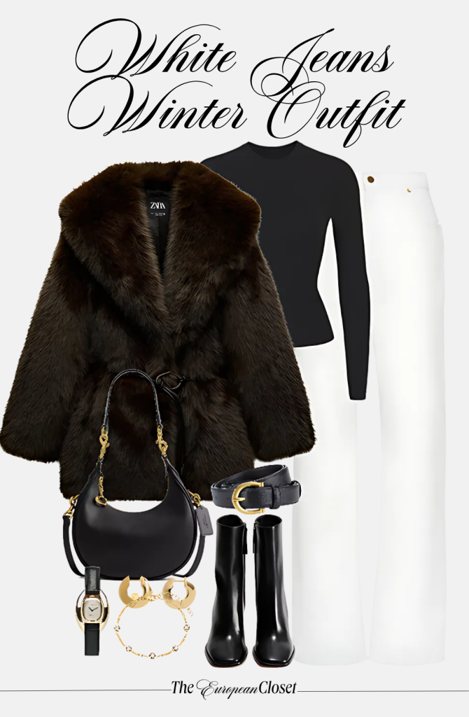 Do you have a pair of white jeans sitting in your closet and you don't know what to do with them? Here's how to wear white jeans in winter.