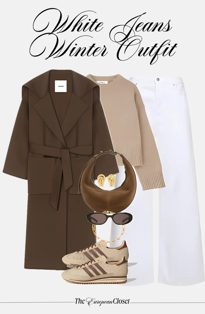 Do you have a pair of white jeans sitting in your closet and you don't know what to do with them? Here's how to wear white jeans in winter.
