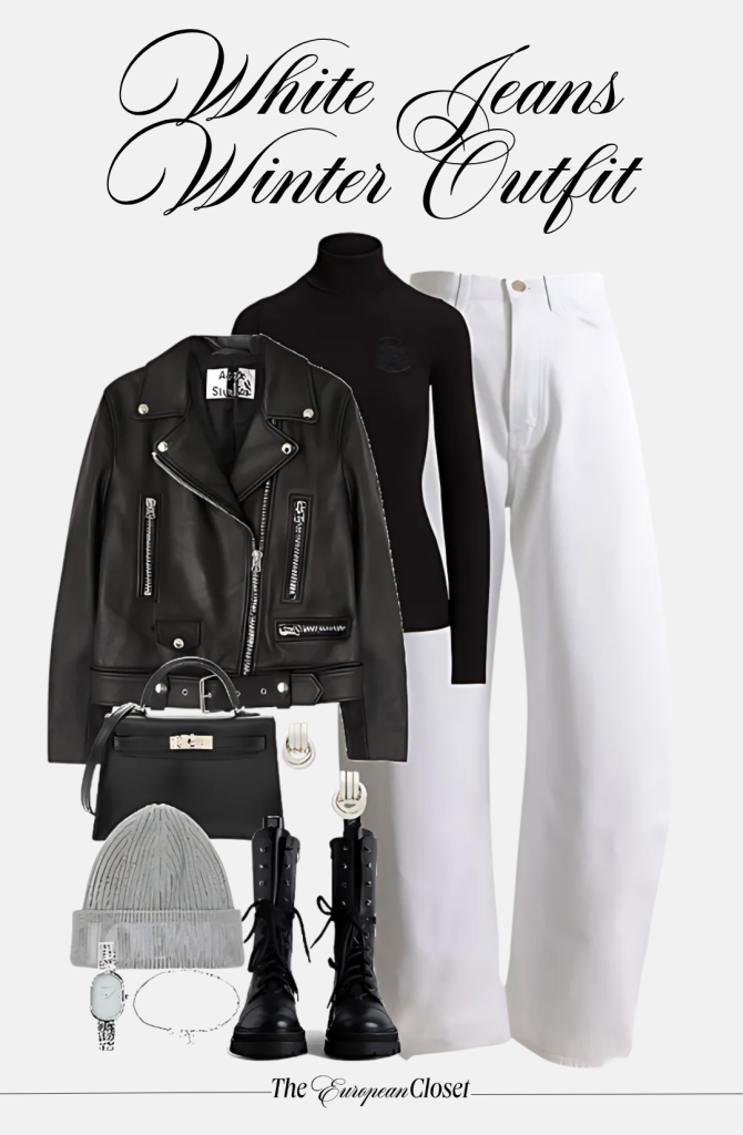 Do you have a pair of white jeans sitting in your closet and you don't know what to do with them? Here's how to wear white jeans in winter.