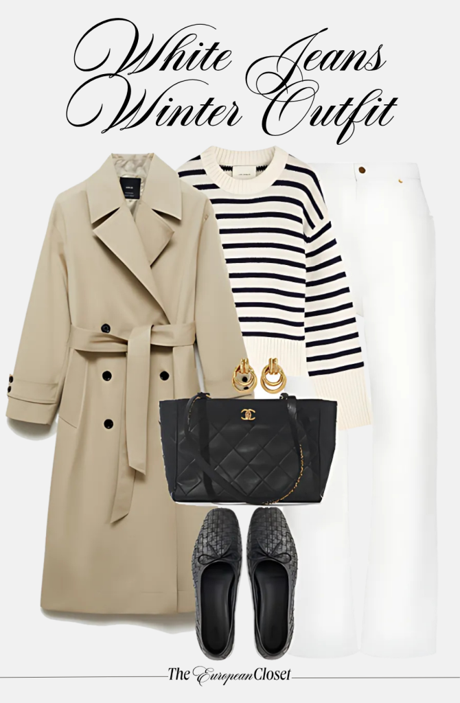 Do you have a pair of white jeans sitting in your closet and you don't know what to do with them? Here's how to wear white jeans in winter.