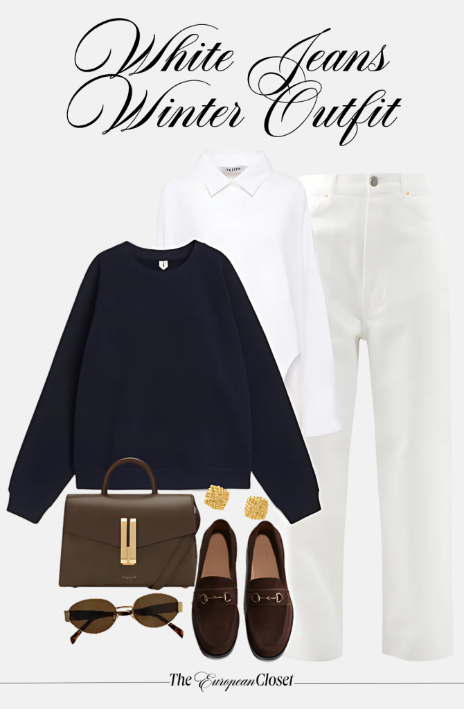 Do you have a pair of white jeans sitting in your closet and you don't know what to do with them? Here's how to wear white jeans in winter.