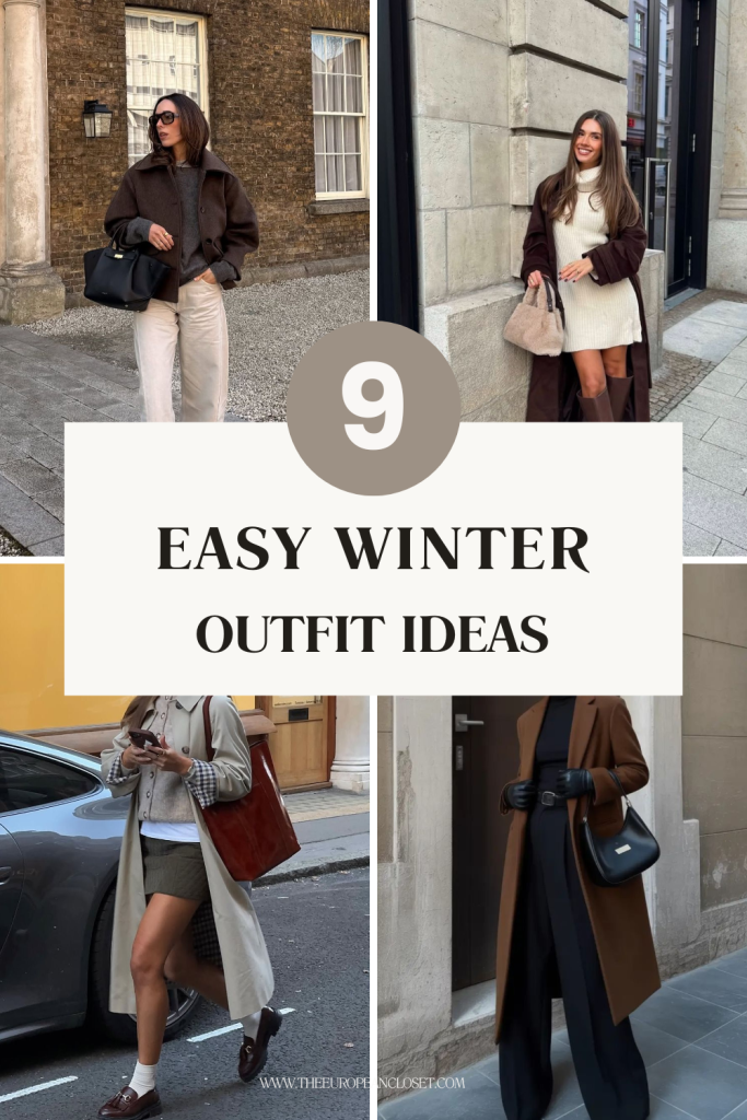 But here’s the truth: looking put-together doesn’t have to take forever. It’s all about being intentional with the items you own, so you can throw together an outfit in ten minutes and walk out the door feeling confident—no overthinking, no chaos. That’s why I put this guide together - to help you choose your winter outfits even when life gets the best out of you. Because everyone wants to look comfortable and chic These 9 winter outfits are all easy, comfortable, and chic, and you can recreate them with basics you already have in your closet.
